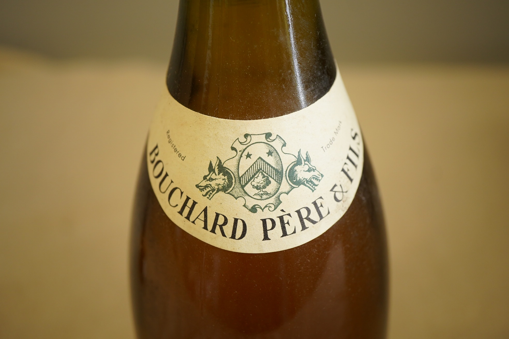 One bottle of 1985 Montrachet Grand Cru, Domaines du Chateau de Beaune.